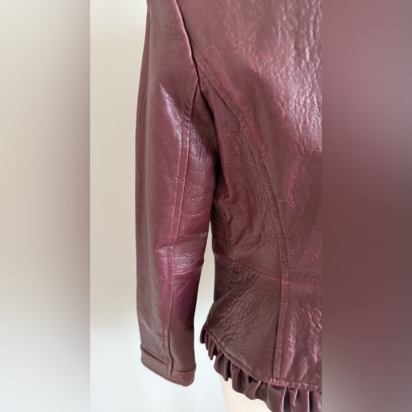 Ann Taylor Deep Red Leather Jacket - Picture 8 of 11